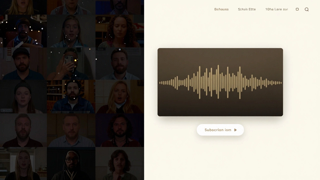 A split-screen showing chaotic generic content on one side and a clean website interface on the other, highlighting focused branding.